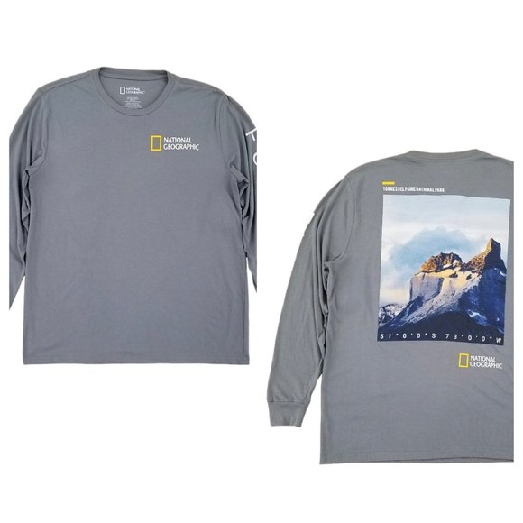National Geographic Other - NWT National Geographic Men's Long Sleeve Graphic LOGO Cotton Tee Size Small